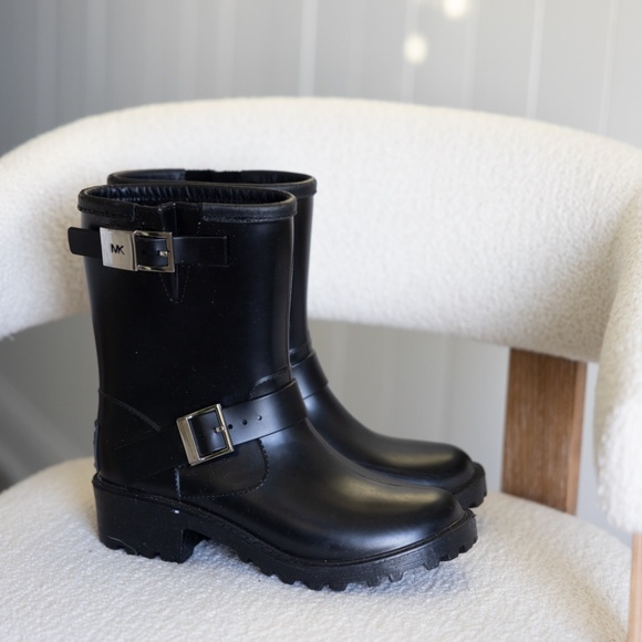 Michael Kors Moto Style Calf Height Rain Boots size US Womens 7 - Picture 11 of 14